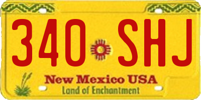 NM license plate 340SHJ