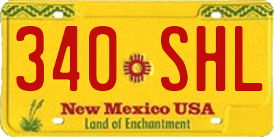 NM license plate 340SHL