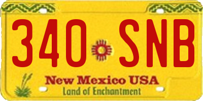 NM license plate 340SNB
