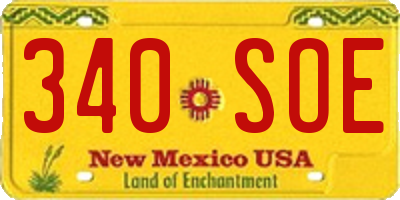 NM license plate 340SOE