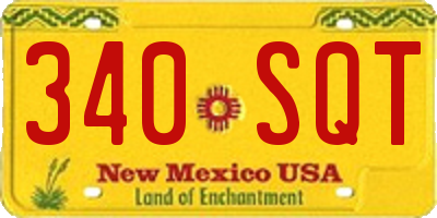 NM license plate 340SQT