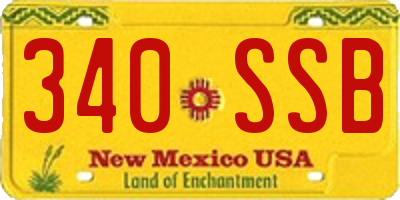 NM license plate 340SSB