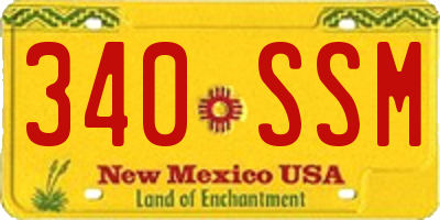 NM license plate 340SSM