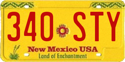 NM license plate 340STY