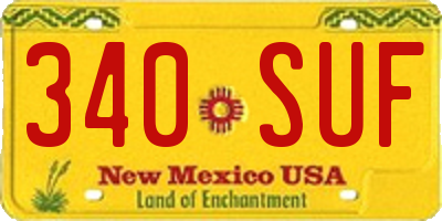 NM license plate 340SUF