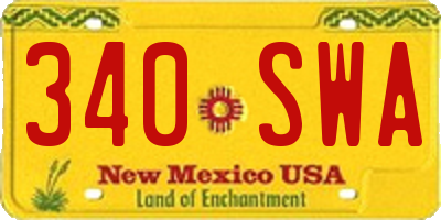 NM license plate 340SWA