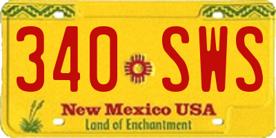 NM license plate 340SWS