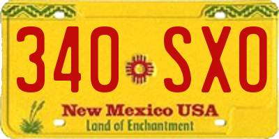 NM license plate 340SXO