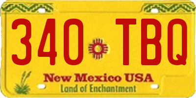 NM license plate 340TBQ