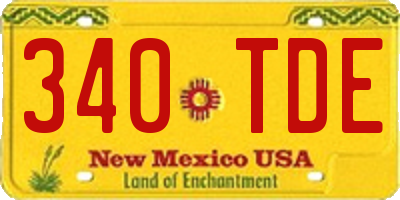 NM license plate 340TDE