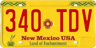 NM license plate 340TDV