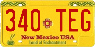 NM license plate 340TEG