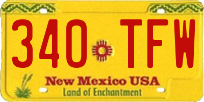 NM license plate 340TFW