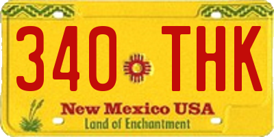 NM license plate 340THK