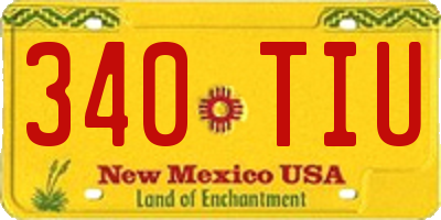 NM license plate 340TIU