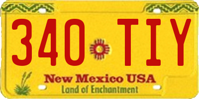 NM license plate 340TIY