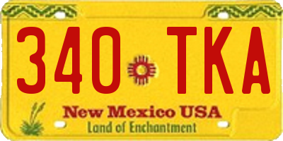 NM license plate 340TKA