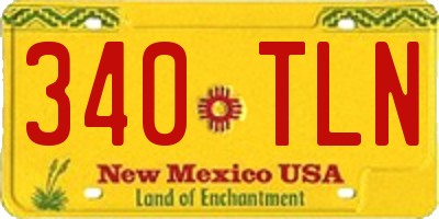 NM license plate 340TLN