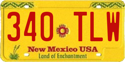 NM license plate 340TLW