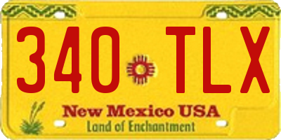 NM license plate 340TLX