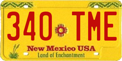 NM license plate 340TME