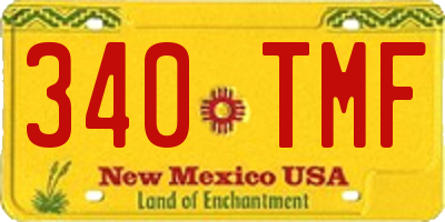 NM license plate 340TMF