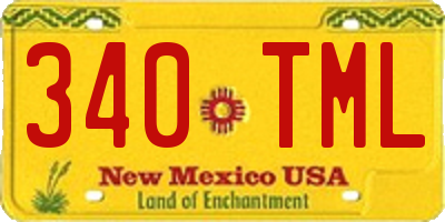 NM license plate 340TML