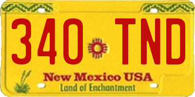 NM license plate 340TND