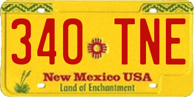 NM license plate 340TNE