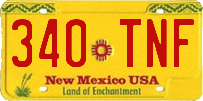 NM license plate 340TNF