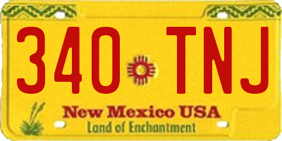 NM license plate 340TNJ