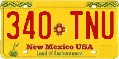 NM license plate 340TNU