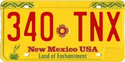 NM license plate 340TNX