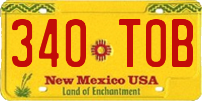 NM license plate 340TOB