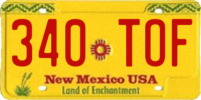 NM license plate 340TOF