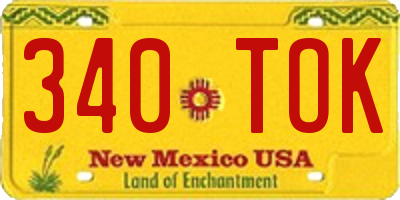 NM license plate 340TOK