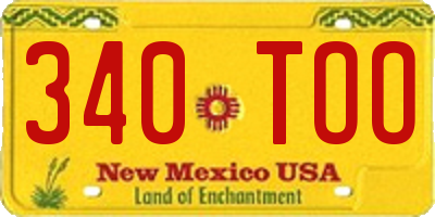 NM license plate 340TOO