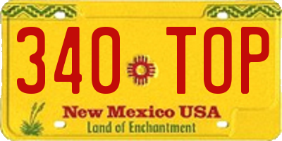 NM license plate 340TOP