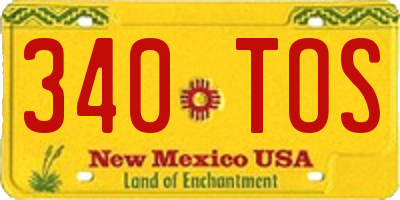 NM license plate 340TOS