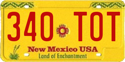 NM license plate 340TOT