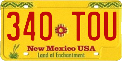NM license plate 340TOU
