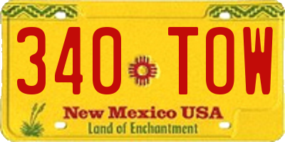 NM license plate 340TOW