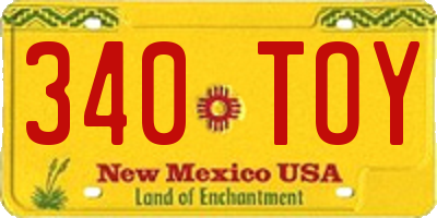 NM license plate 340TOY