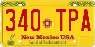 NM license plate 340TPA