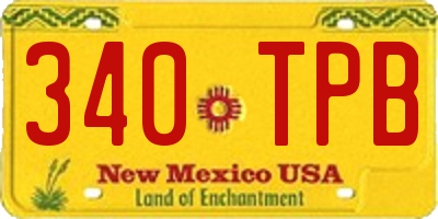 NM license plate 340TPB