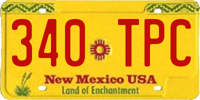 NM license plate 340TPC