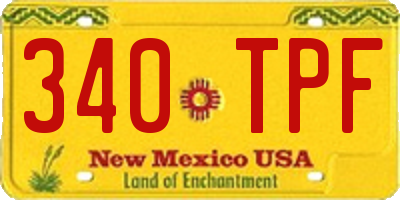NM license plate 340TPF