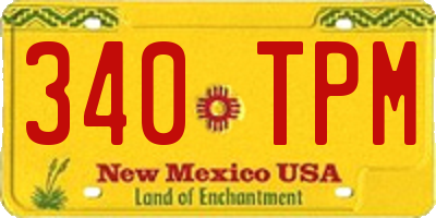 NM license plate 340TPM