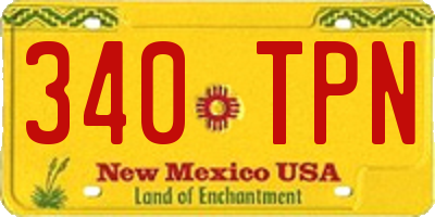 NM license plate 340TPN
