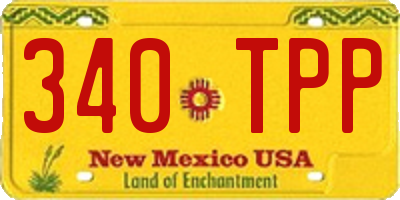 NM license plate 340TPP